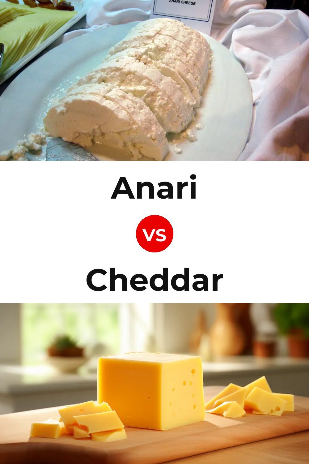 Anari Cheese vs Cheddar Cheese Pinterest comparison