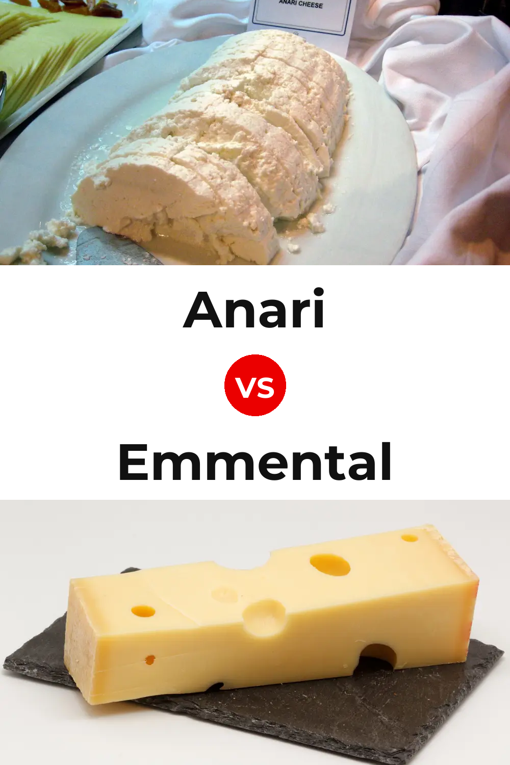 Anari Cheese vs Emmental Cheese Pinterest comparison