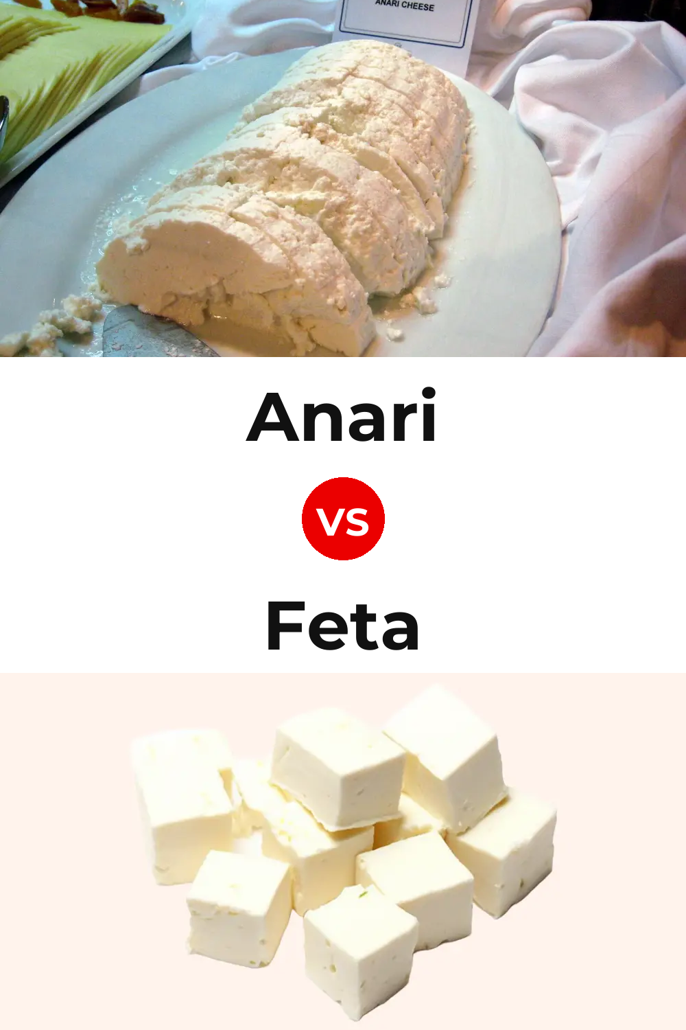 Anari Cheese vs Feta Cheese Pinterest comparison