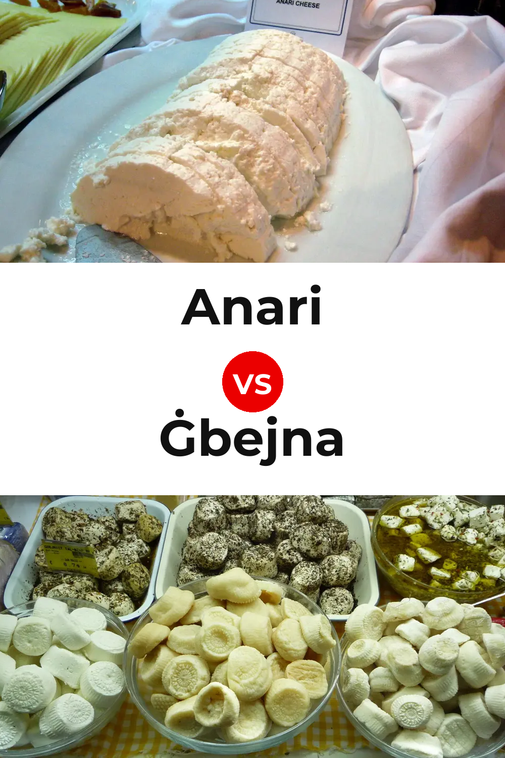 Anari Cheese vs Ġbejna Cheese Pinterest comparison