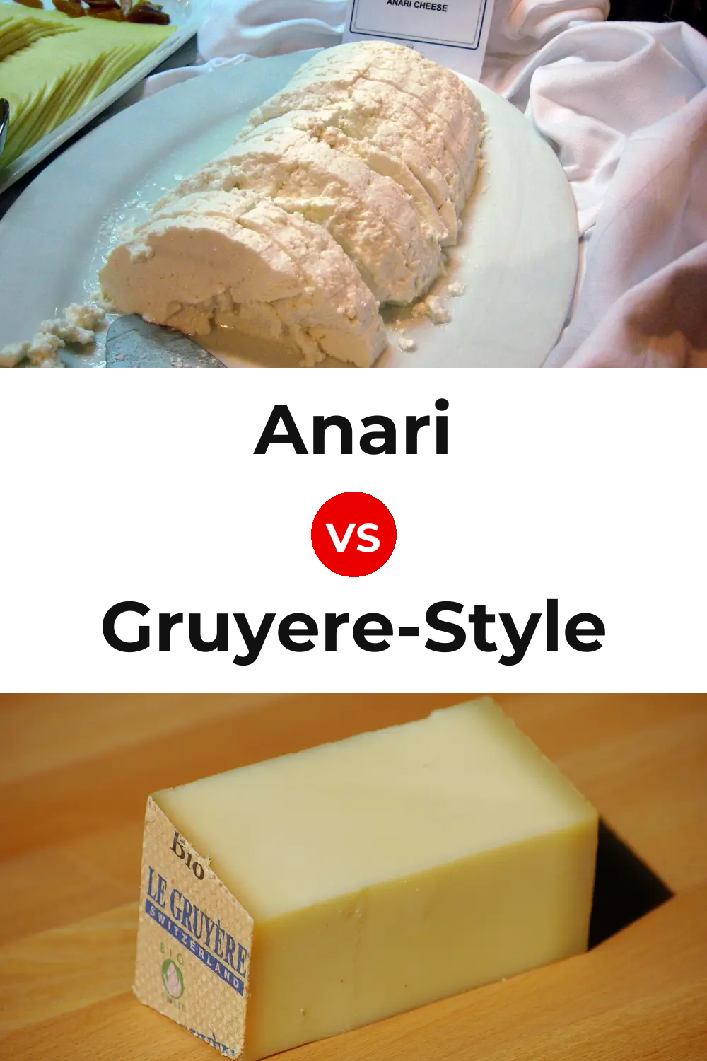 Anari Cheese vs Gruyere-Style Cheese Pinterest comparison