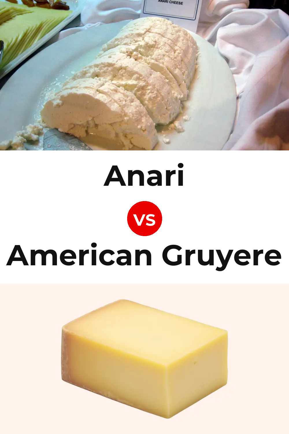 Anari Cheese vs American Gruyere Cheese Pinterest comparison