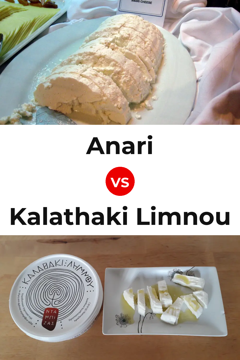 Anari Cheese vs Kalathaki Limnou Cheese Pinterest comparison