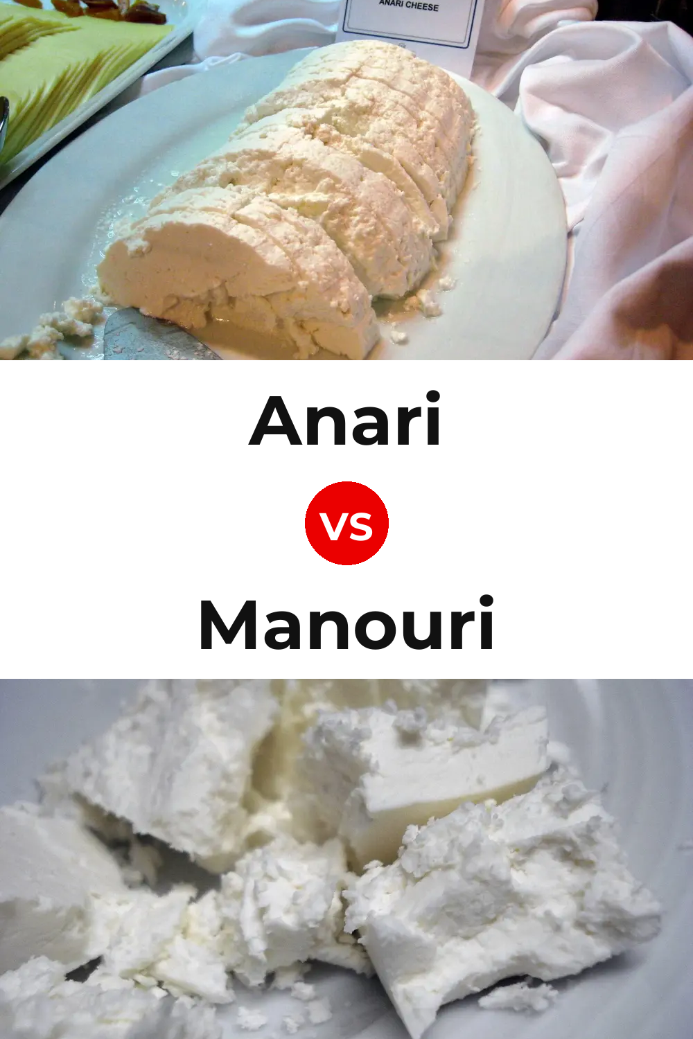 Anari Cheese vs Manouri Cheese Pinterest comparison