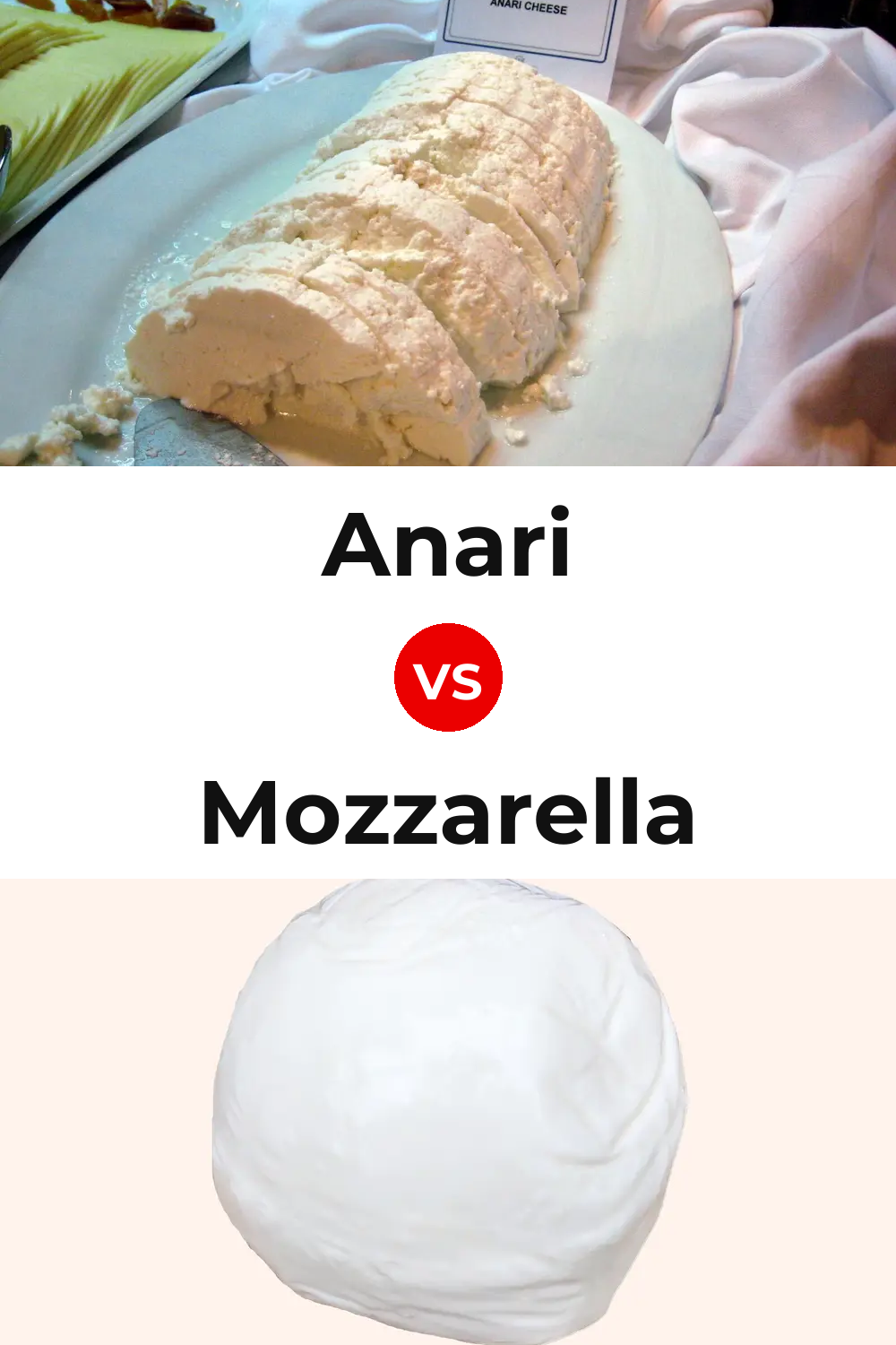 Anari Cheese vs Mozzarella Cheese Pinterest comparison