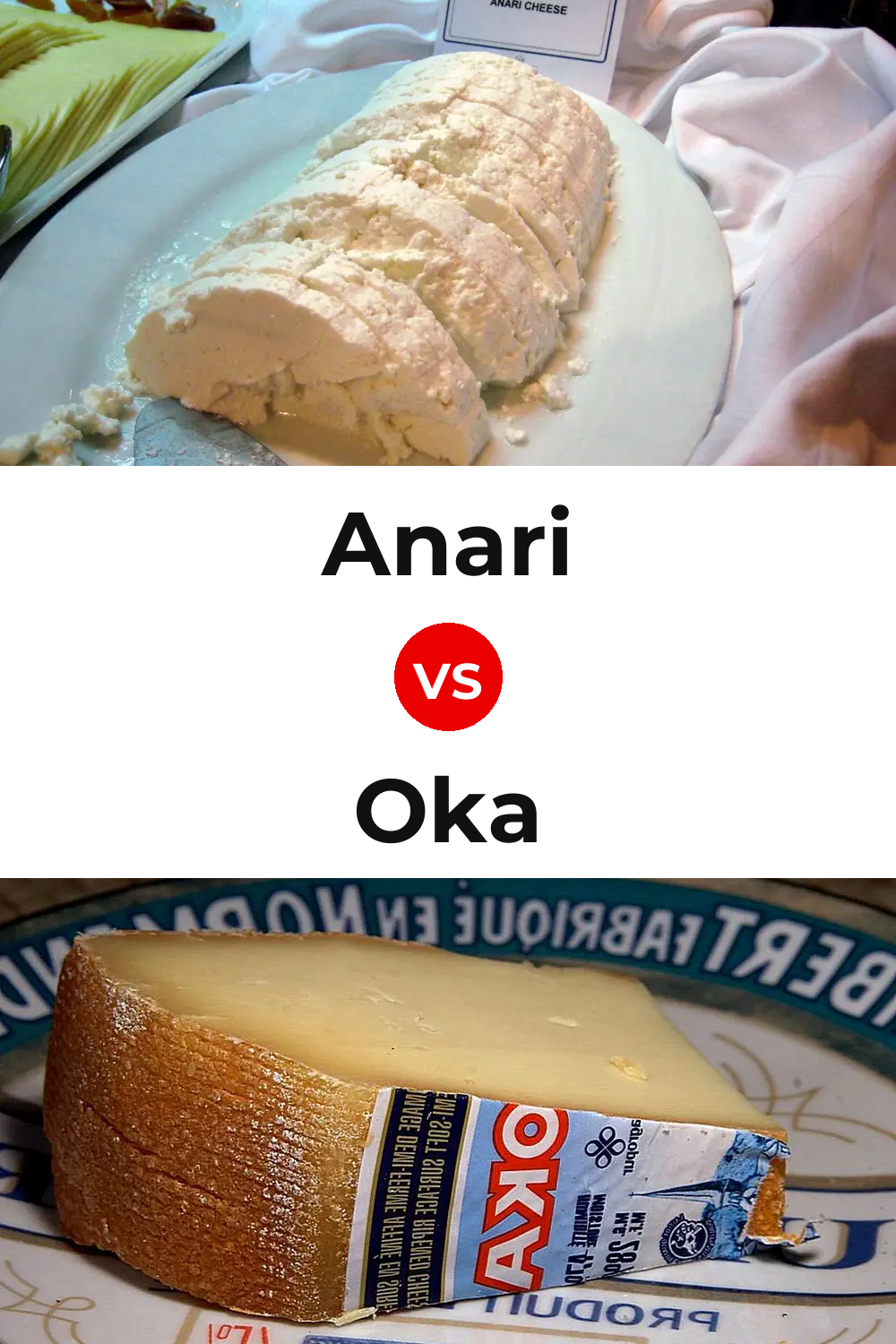 Anari Cheese vs Oka Cheese Pinterest comparison