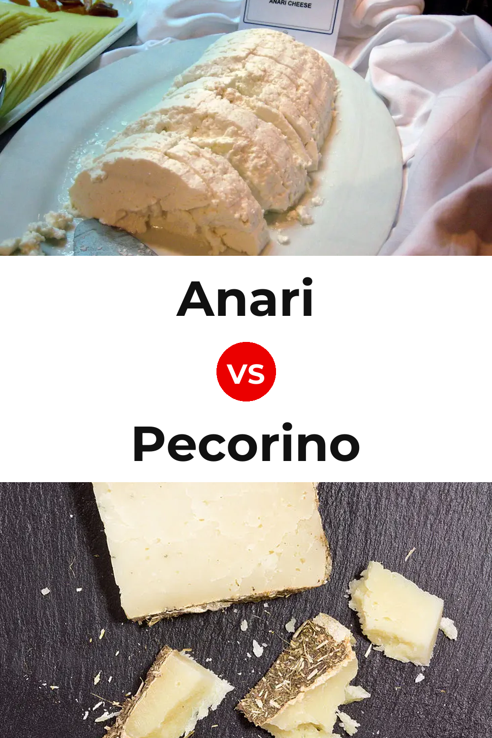 Anari Cheese vs Pecorino Cheese Pinterest comparison