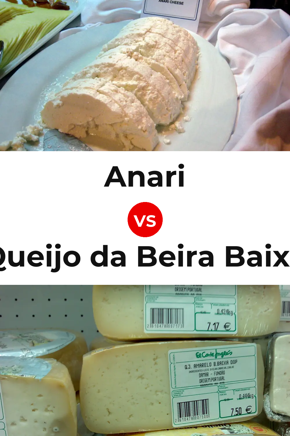 Anari Cheese vs Queijo da Beira Baixa Pinterest comparison