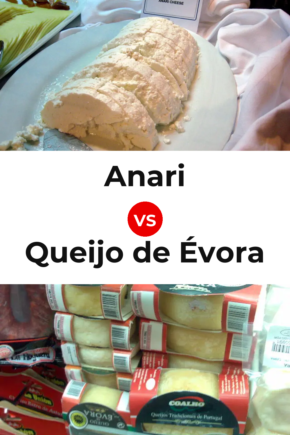 Anari Cheese vs Queijo de Évora Pinterest comparison