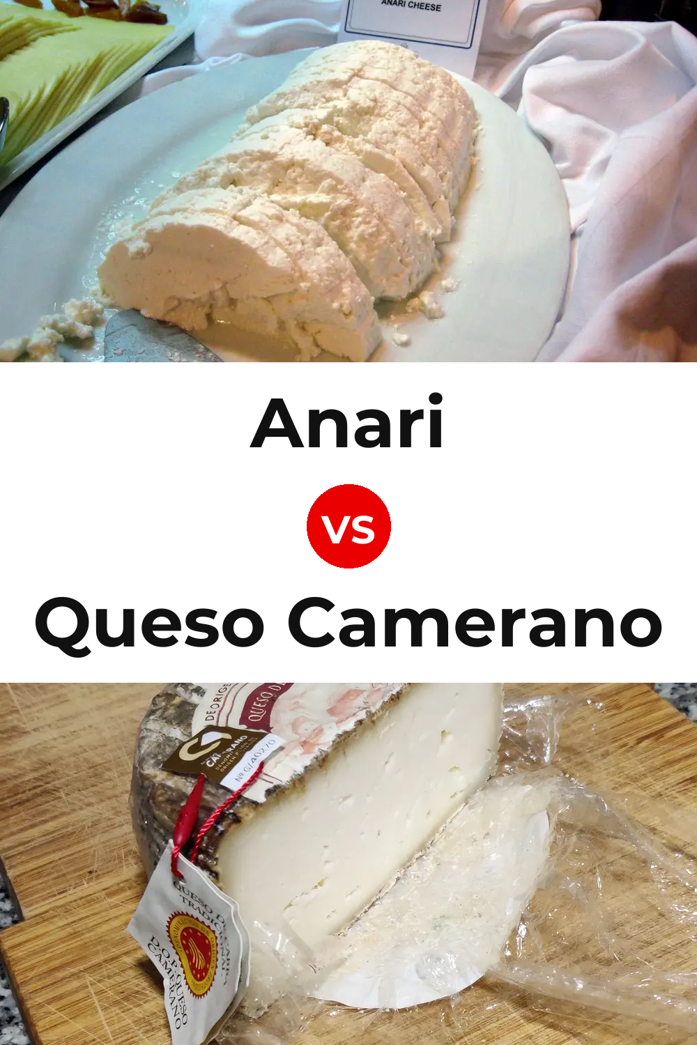 Anari Cheese vs Queso Camerano Pinterest comparison