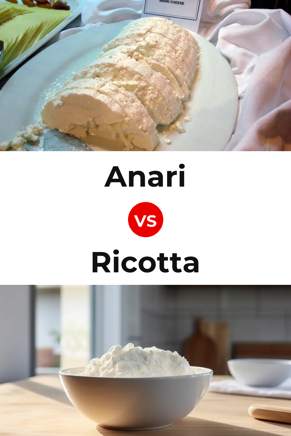Anari Cheese vs Ricotta Cheese Pinterest comparison