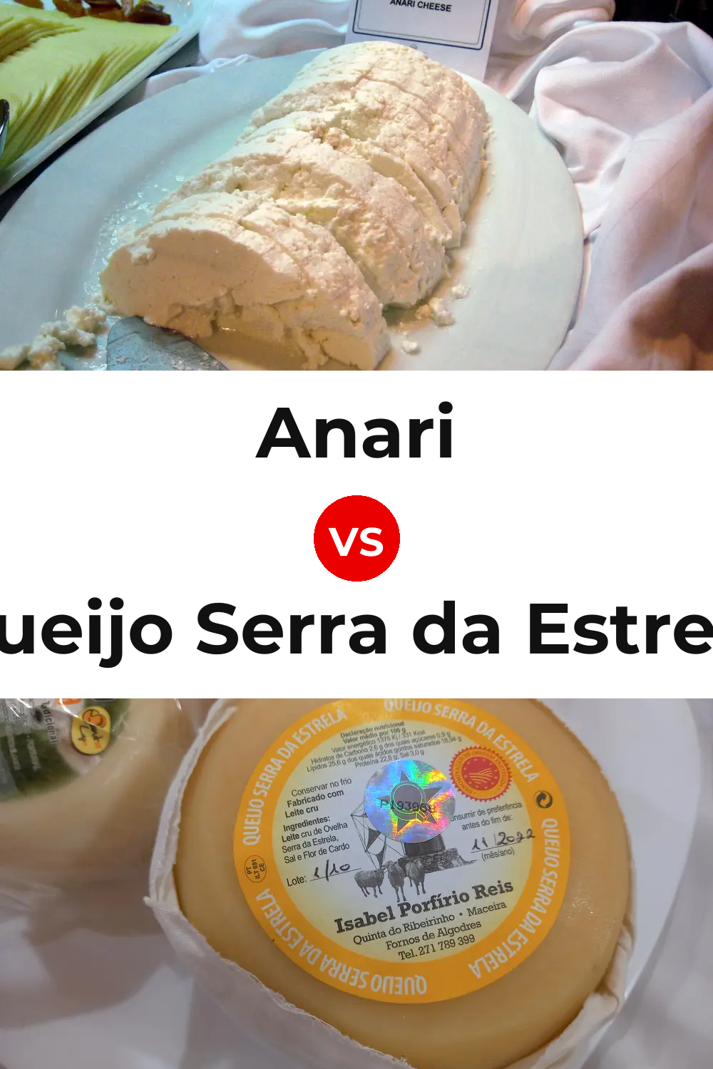 Anari Cheese vs Queijo Serra da Estrela Pinterest comparison