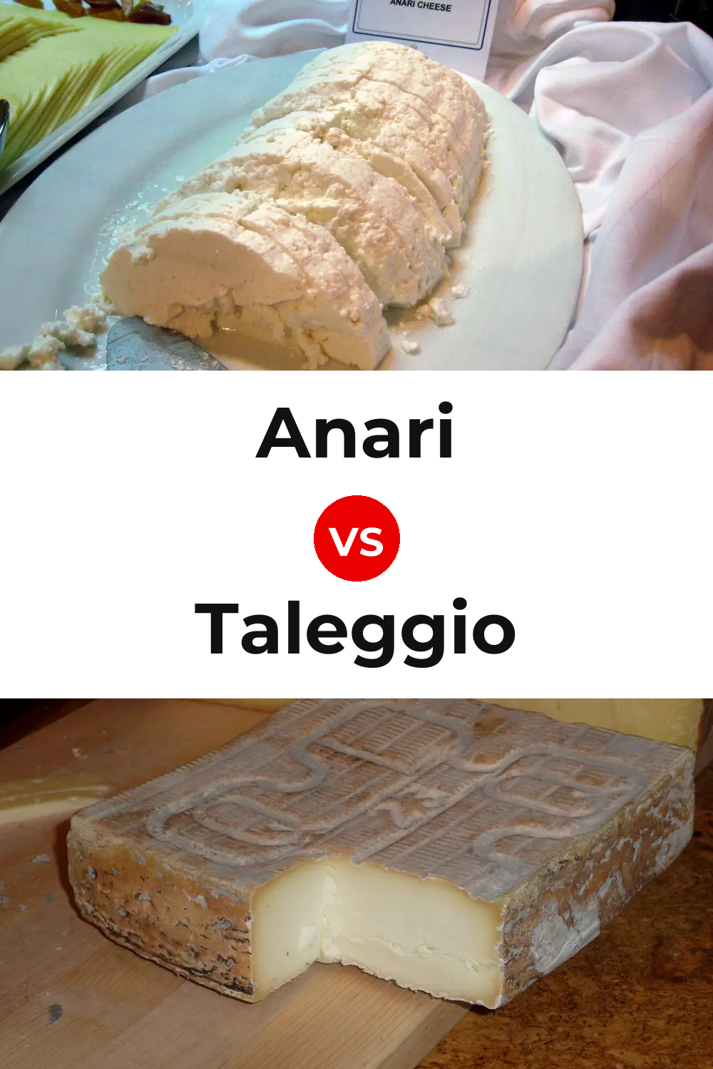Anari Cheese vs Taleggio Cheese Pinterest comparison