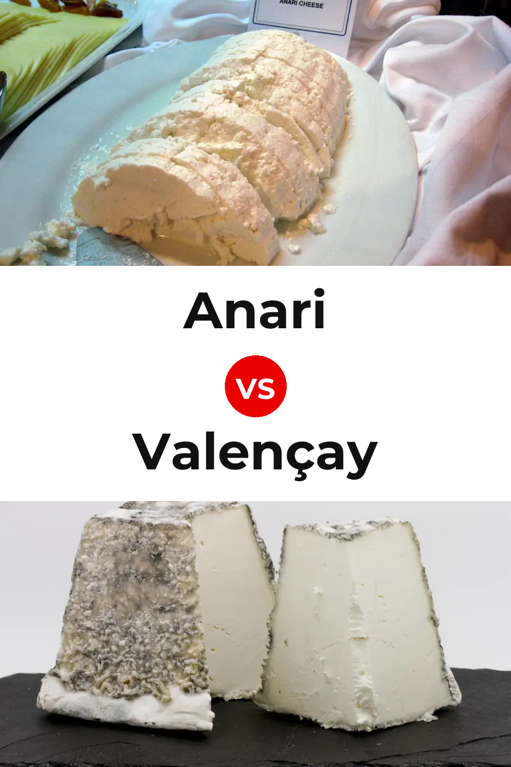 Anari Cheese vs Valençay Cheese Pinterest comparison