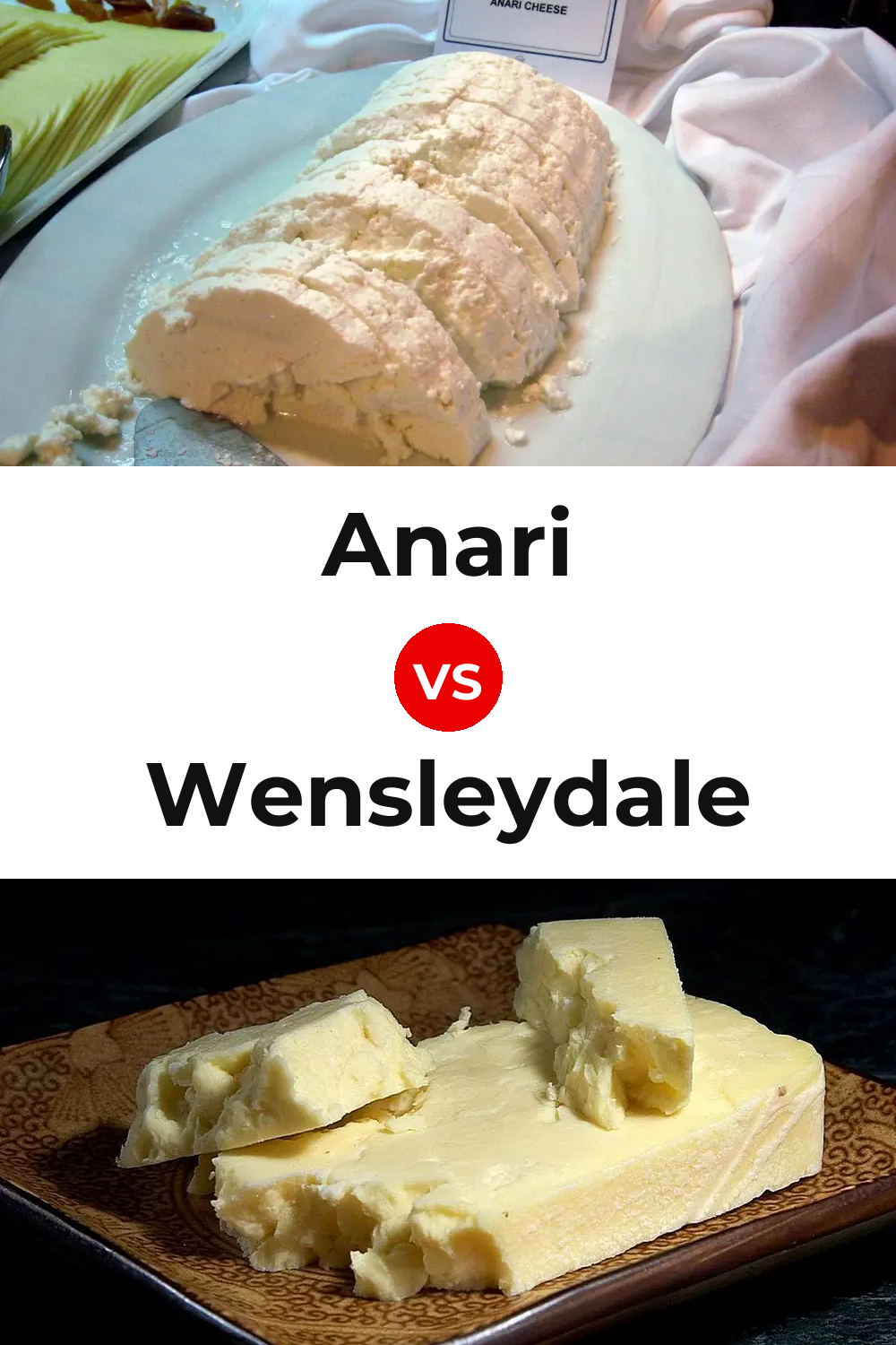 Anari Cheese vs Wensleydale Cheese Pinterest comparison