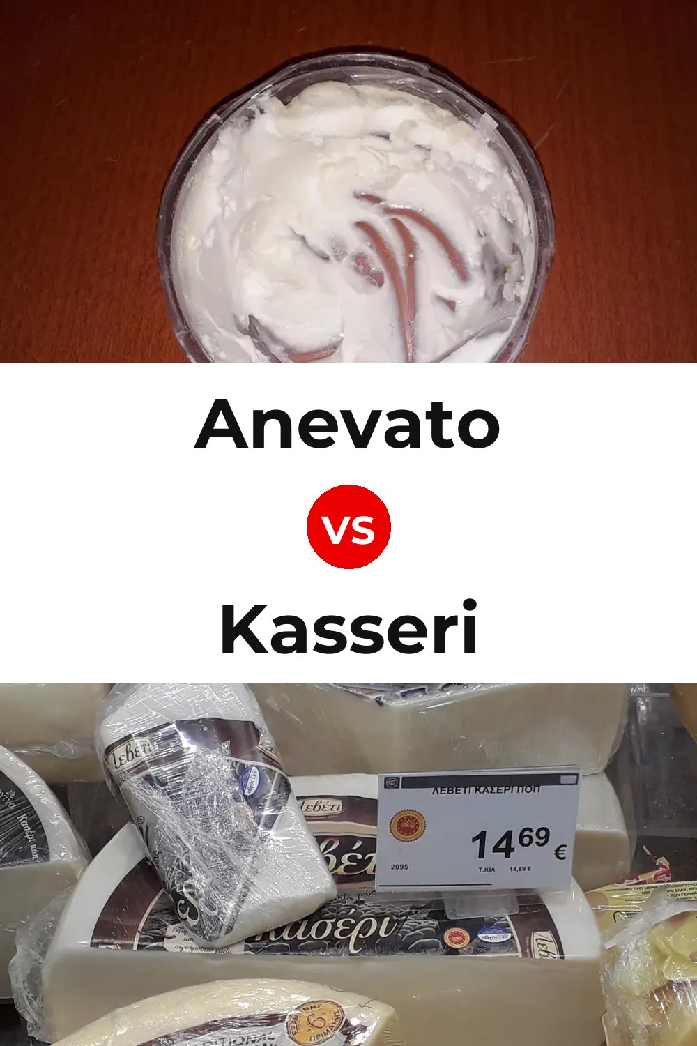 Anevato Cheese vs Kasseri Cheese Pinterest comparison