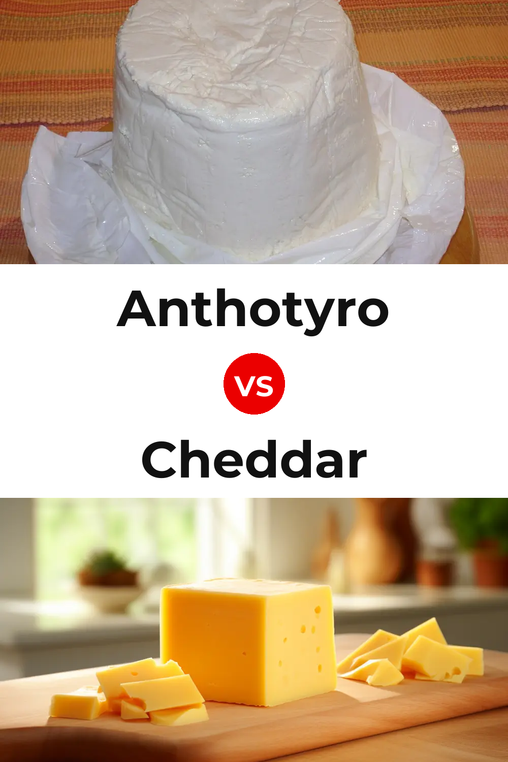 Anthotyro Cheese vs Cheddar Cheese Pinterest comparison