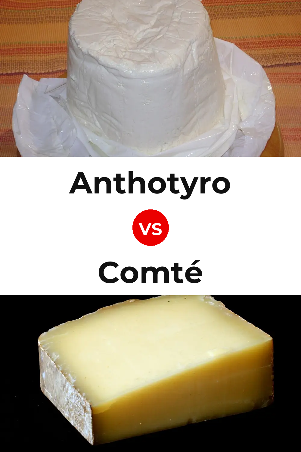 Anthotyro Cheese vs Comté Cheese Pinterest comparison