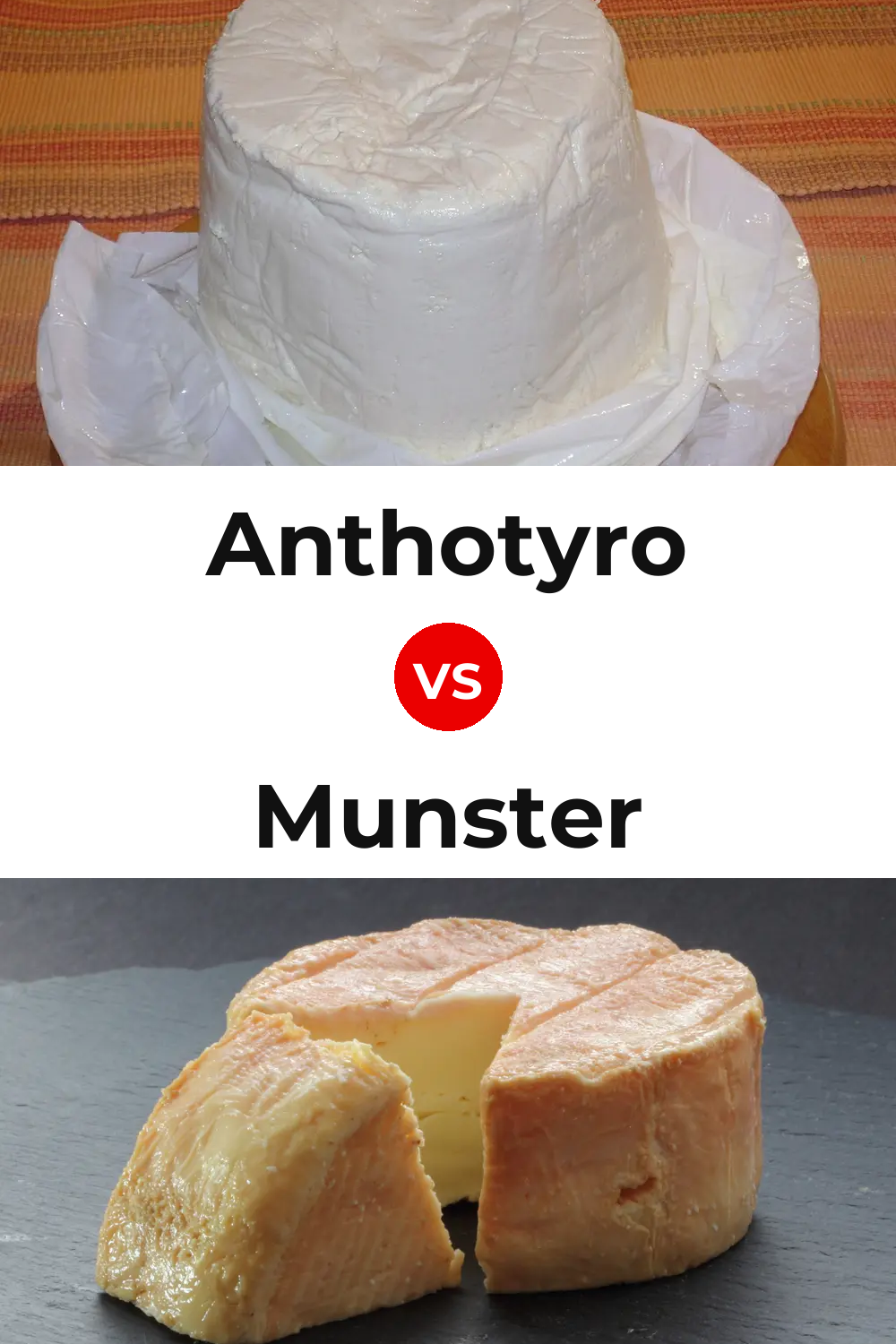 Anthotyro Cheese vs Munster Cheese Pinterest comparison