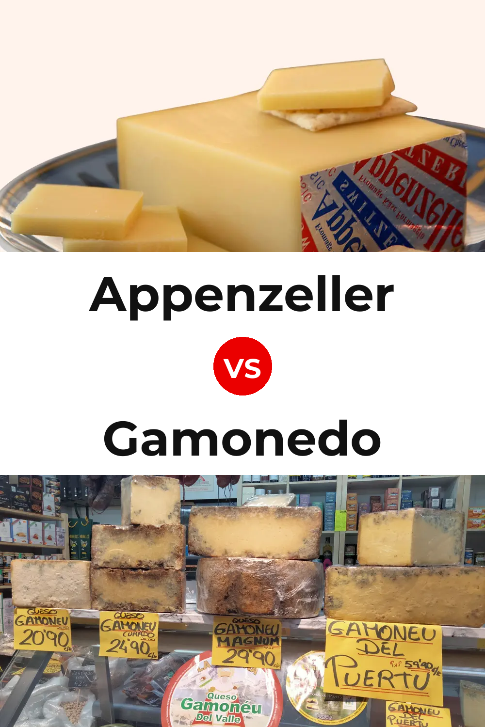 Appenzeller Cheese vs Gamonedo Cheese Pinterest comparison