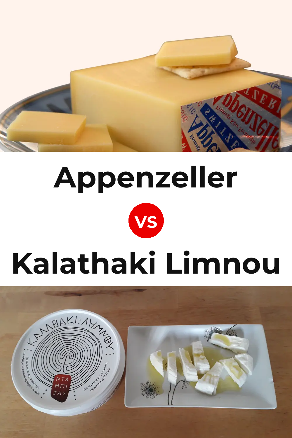 Appenzeller Cheese vs Kalathaki Limnou Cheese Pinterest comparison