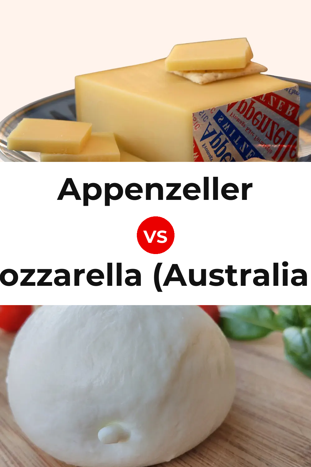 Appenzeller Cheese vs Mozzarella (Australian) Cheese Pinterest comparison