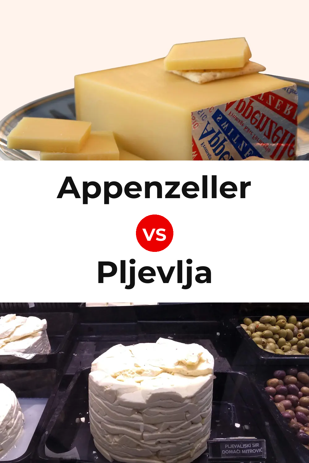 Appenzeller Cheese vs Pljevlja Cheese Pinterest comparison