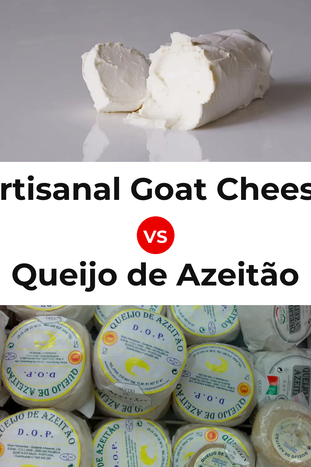 Artisanal Goat Cheese vs Queijo de Azeitão Pinterest comparison