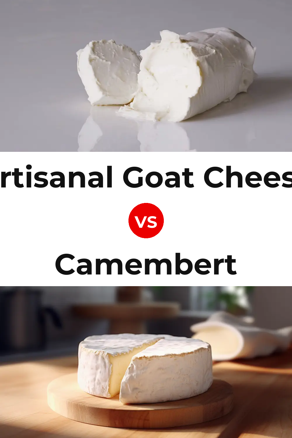 Artisanal Goat Cheese vs Camembert Cheese Pinterest comparison
