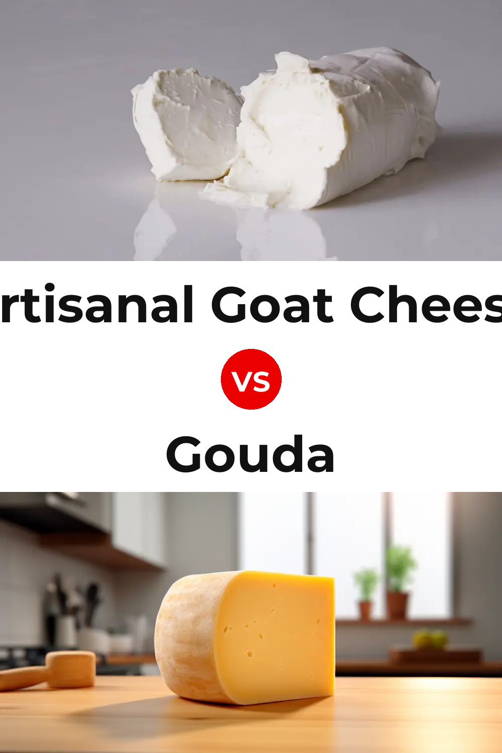 Artisanal Goat Cheese vs Gouda Cheese Pinterest comparison