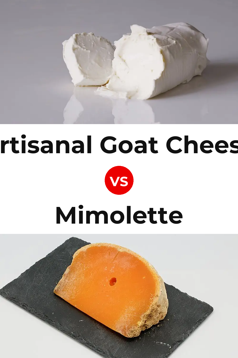 Artisanal Goat Cheese vs Mimolette Cheese Pinterest comparison