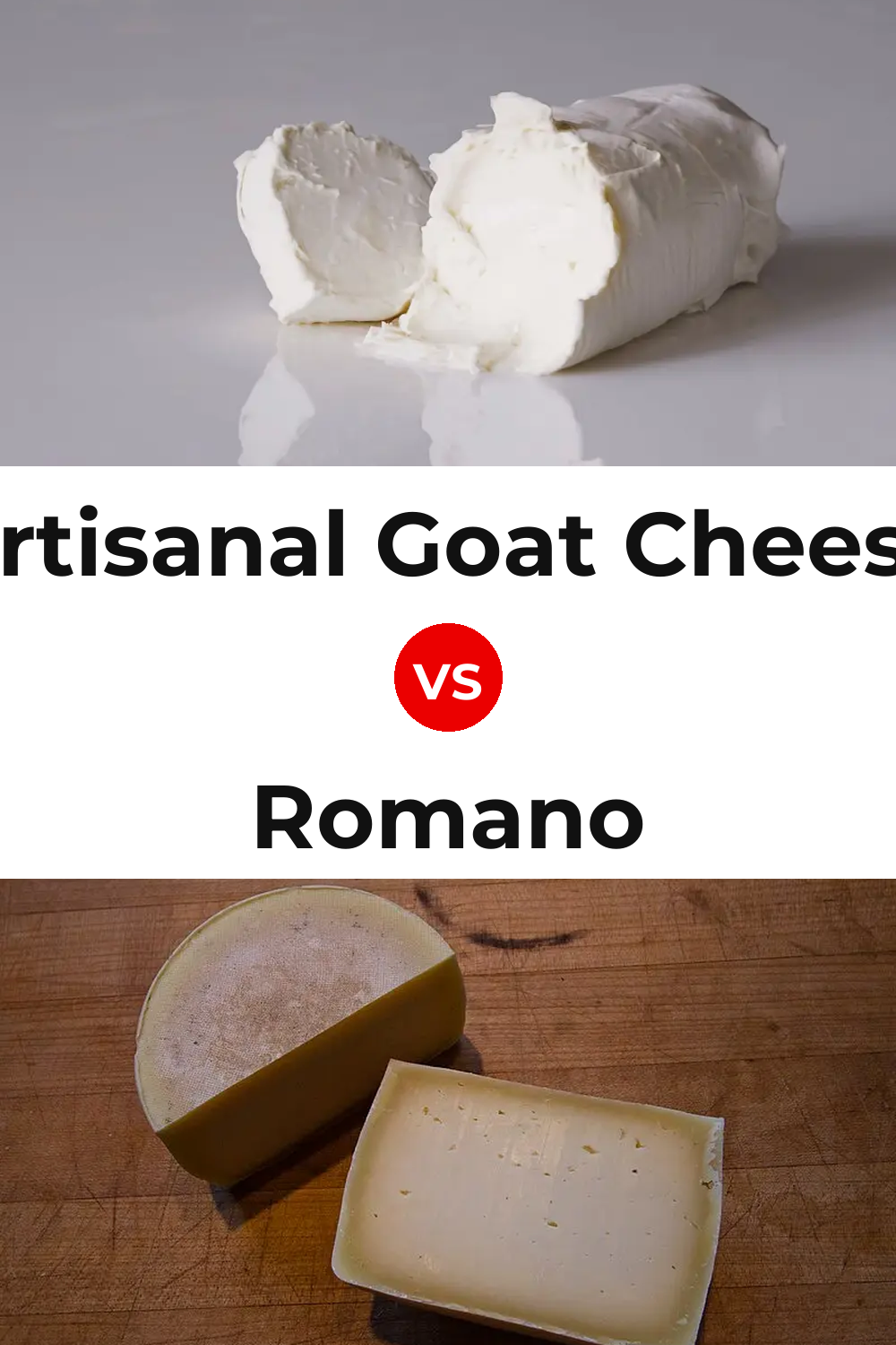 Artisanal Goat Cheese vs Romano Cheese Pinterest comparison