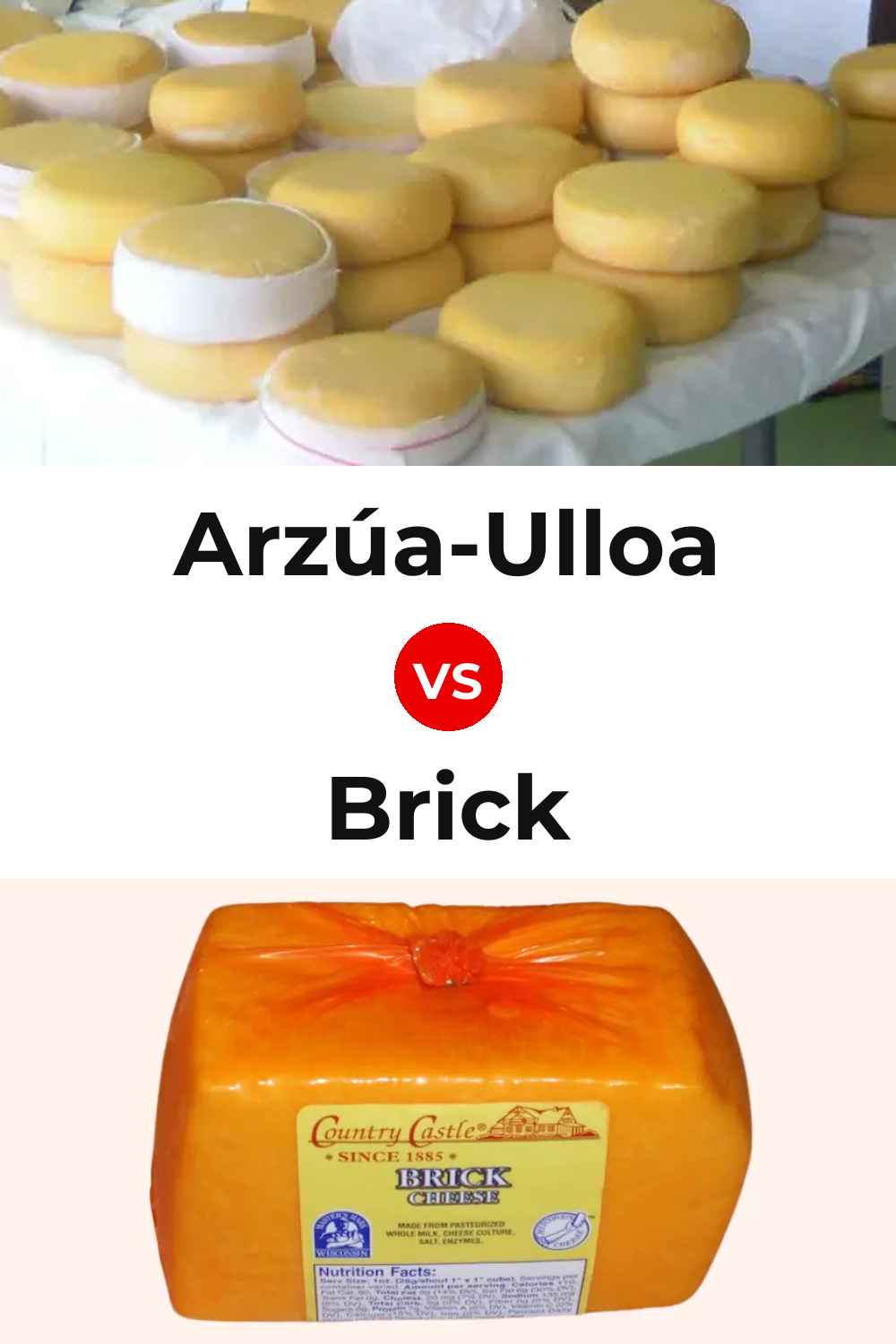 Arzúa-Ulloa Cheese vs Brick Cheese Pinterest comparison