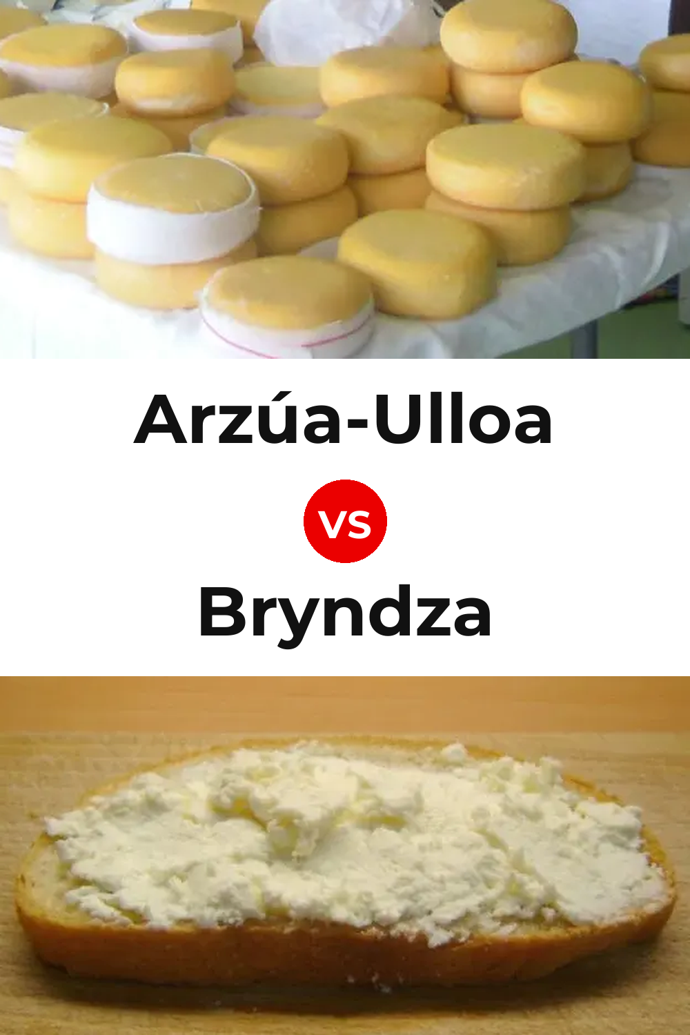 Arzúa-Ulloa Cheese vs Bryndza Cheese Pinterest comparison