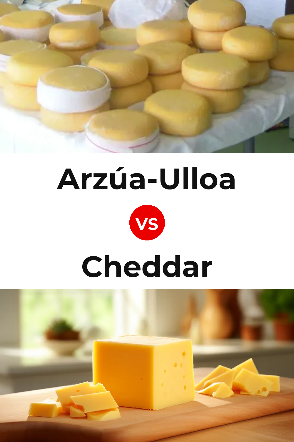 Arzúa-Ulloa Cheese vs Cheddar Cheese Pinterest comparison