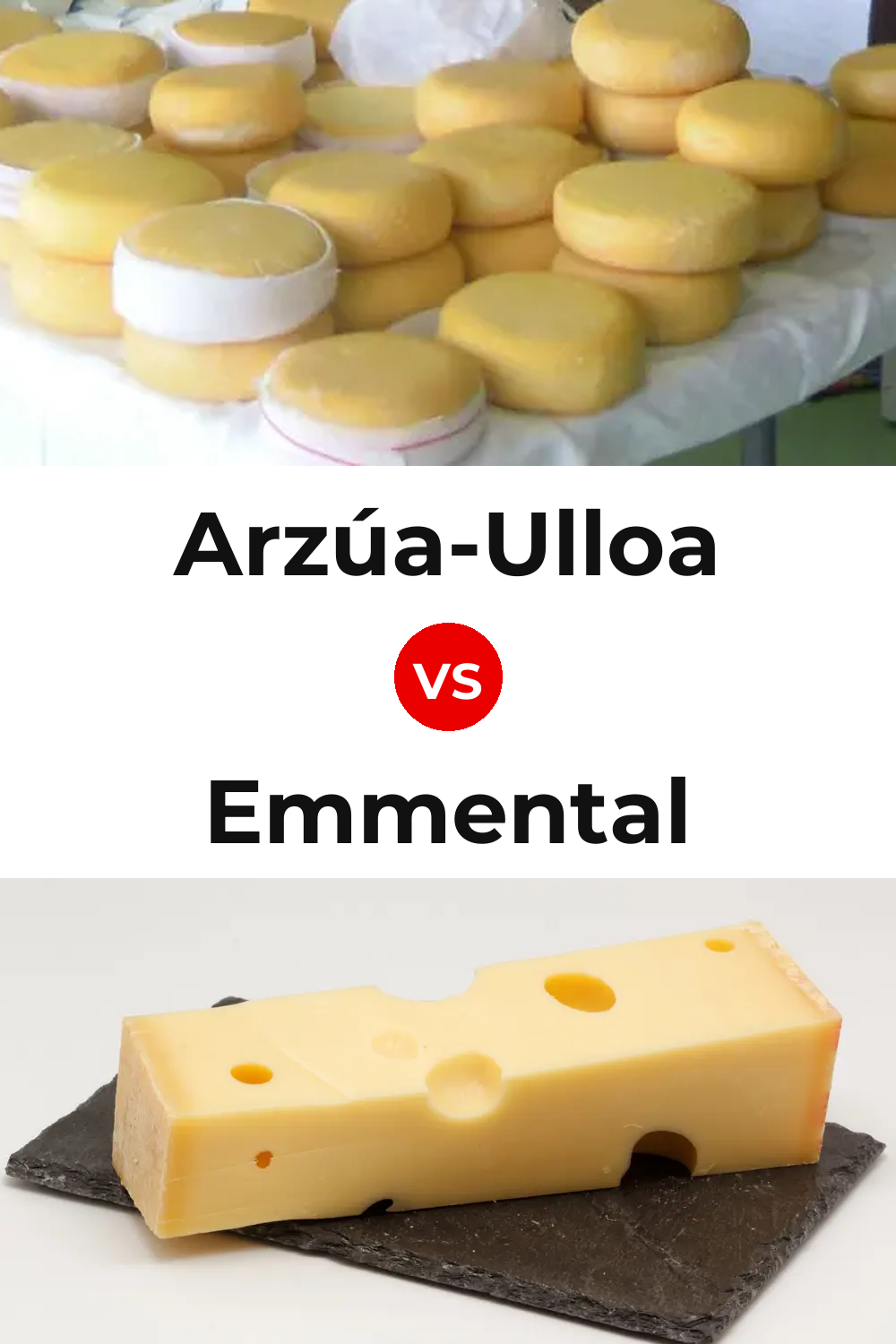 Arzúa-Ulloa Cheese vs Emmental Cheese Pinterest comparison