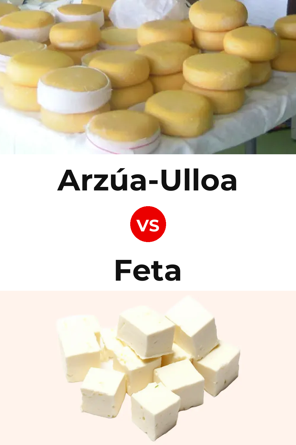 Arzúa-Ulloa Cheese vs Feta Cheese Pinterest comparison