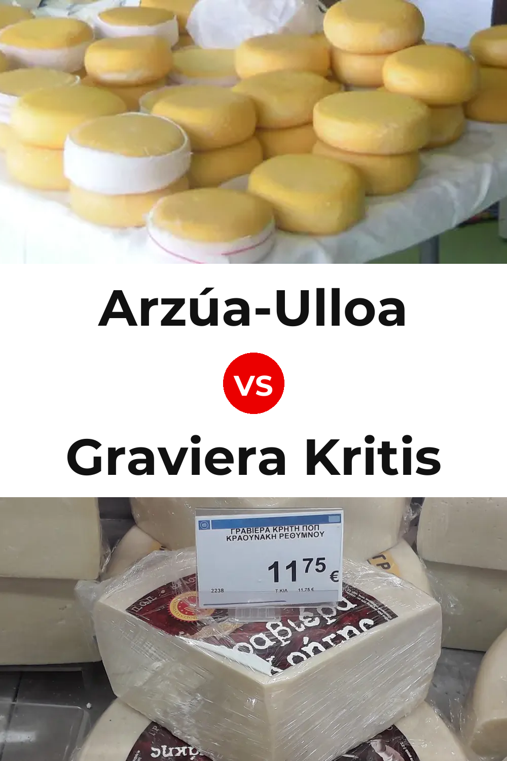 Arzúa-Ulloa Cheese vs Graviera Kritis Cheese Pinterest comparison