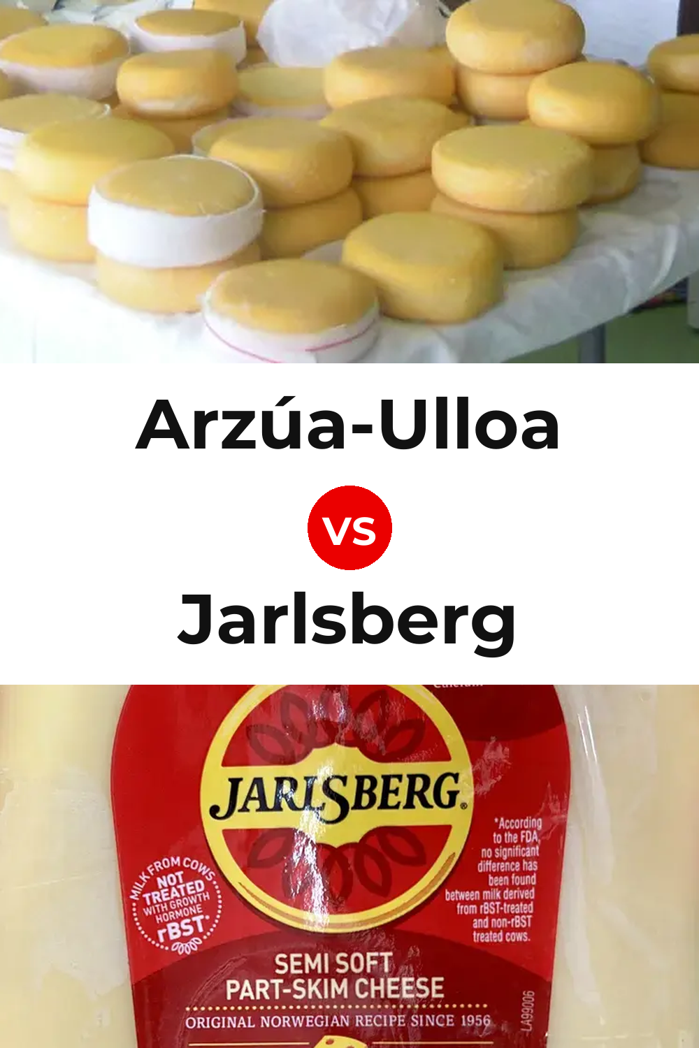 Arzúa-Ulloa Cheese vs Jarlsberg Cheese Pinterest comparison