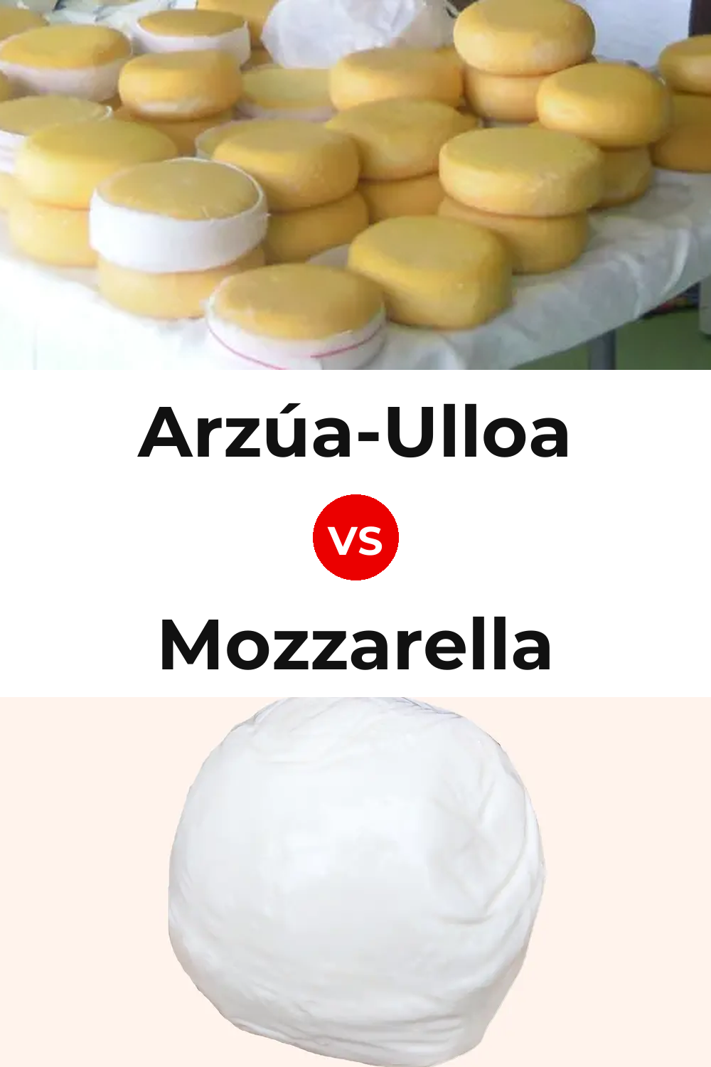 Arzúa-Ulloa Cheese vs Mozzarella Cheese Pinterest comparison