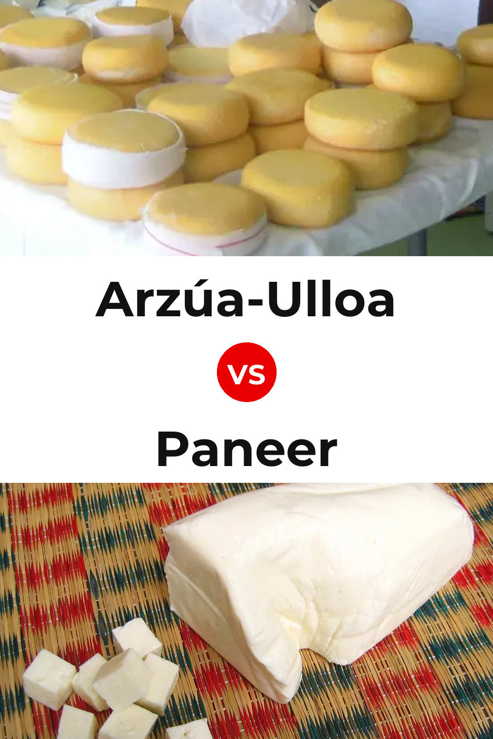 Arzúa-Ulloa Cheese vs Paneer Cheese Pinterest comparison