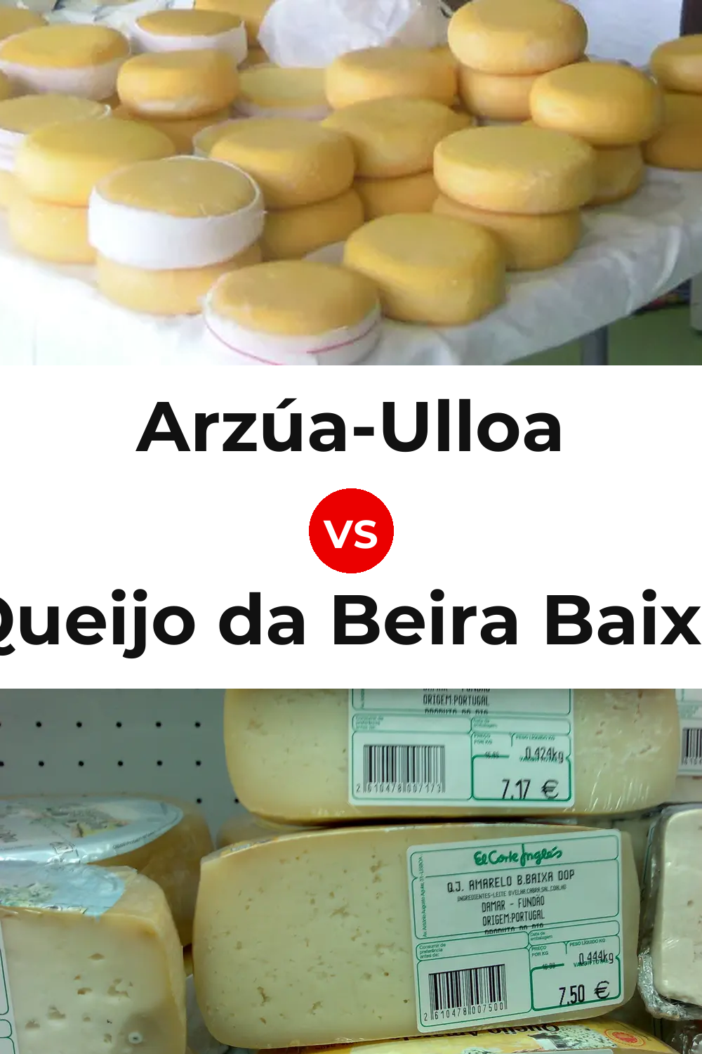 Arzúa-Ulloa Cheese vs Queijo da Beira Baixa Pinterest comparison