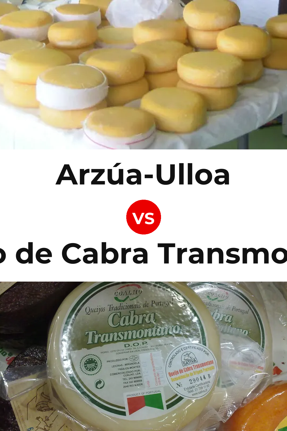 Arzúa-Ulloa Cheese vs Queijo de Cabra Transmontano Pinterest comparison