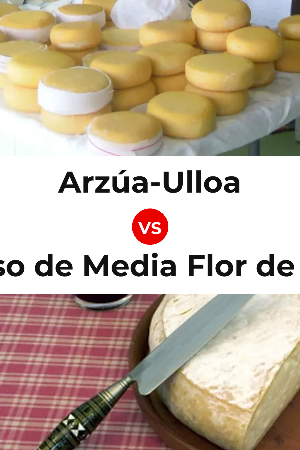 Arzúa-Ulloa Cheese vs Queso de Media Flor de Guía Pinterest comparison