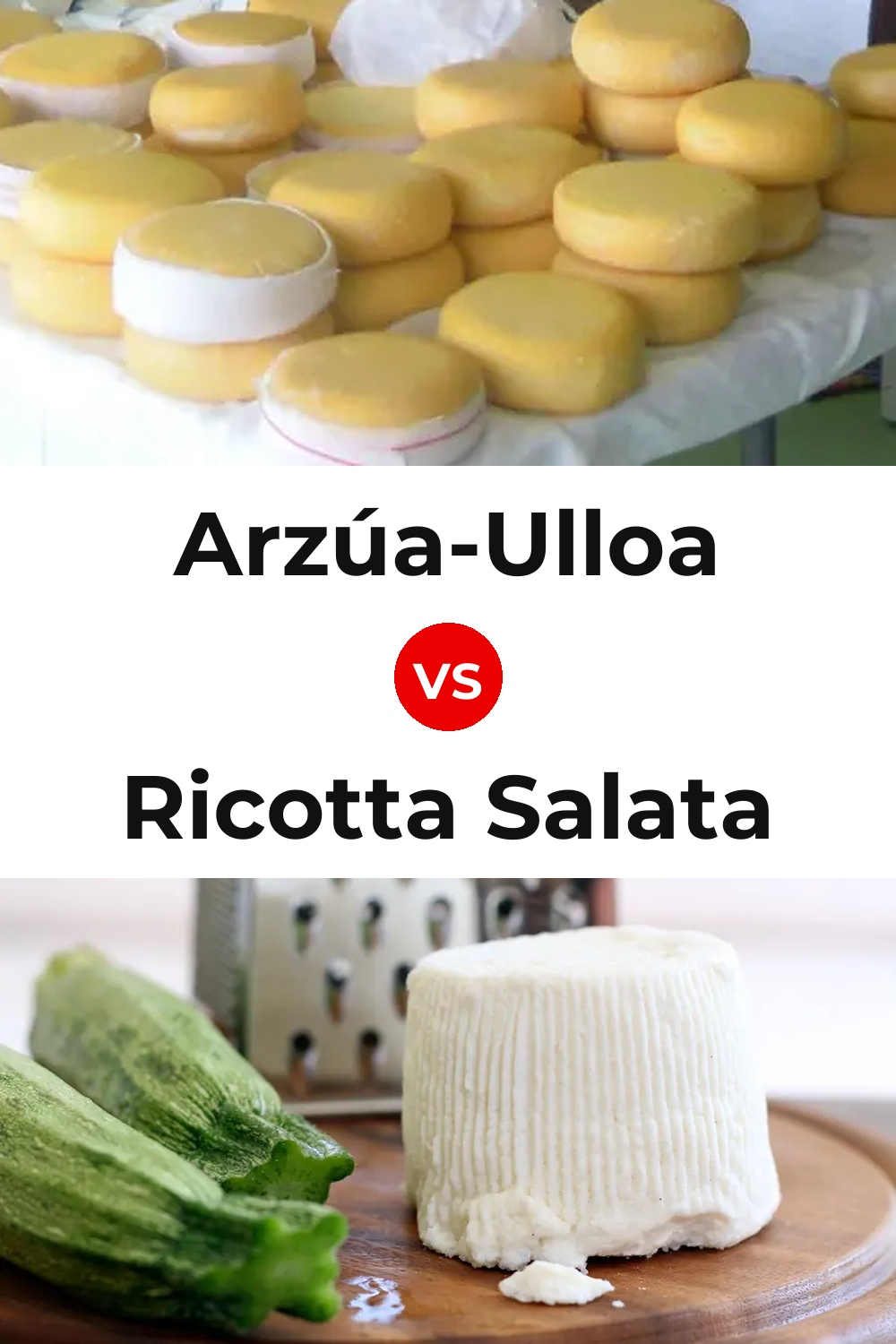 Arzúa-Ulloa Cheese vs Ricotta Salata Cheese Pinterest comparison