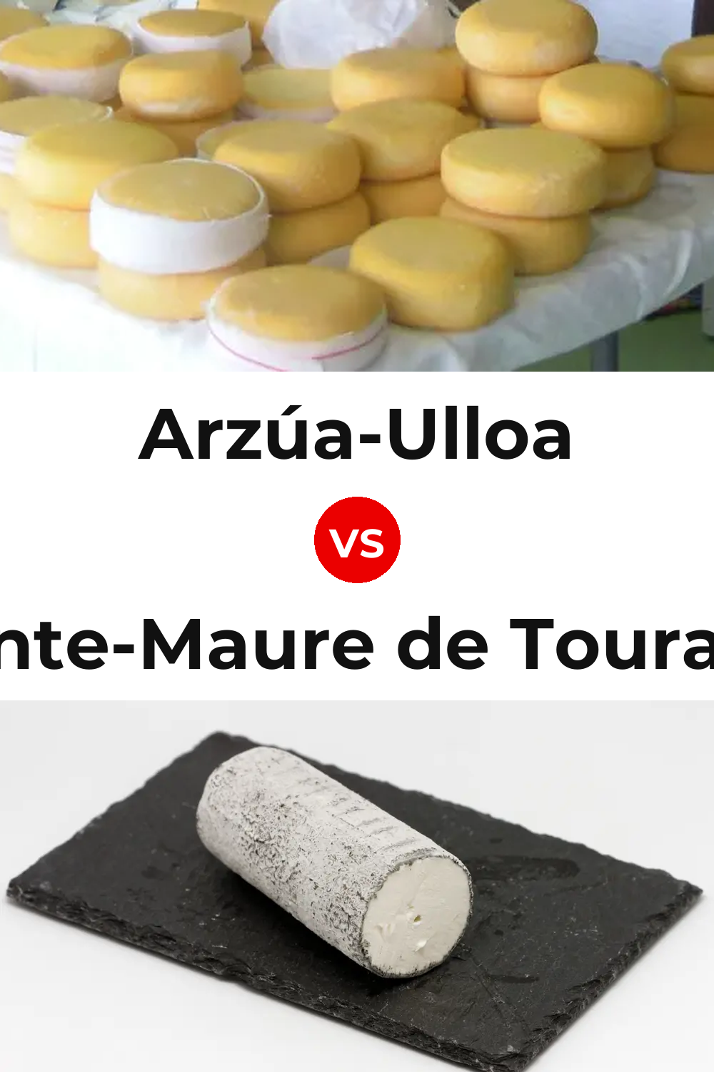 Arzúa-Ulloa Cheese vs Sainte-Maure de Touraine Cheese Pinterest comparison