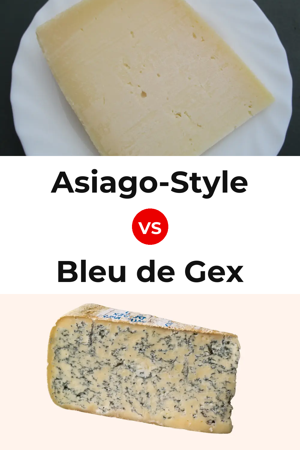 Asiago-Style Cheese vs Bleu de Gex Cheese Pinterest comparison