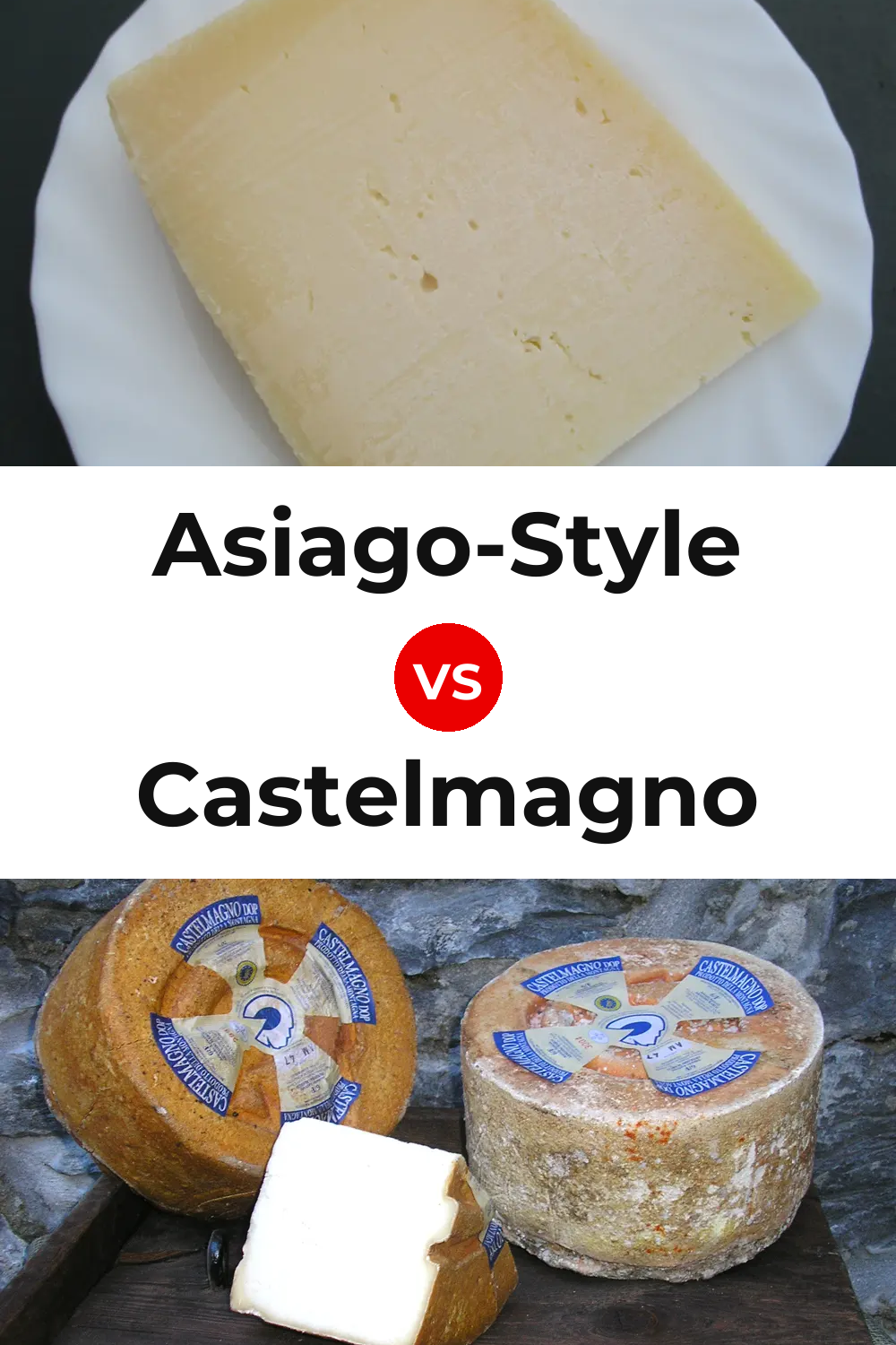 Asiago-Style Cheese vs Castelmagno Cheese Pinterest comparison