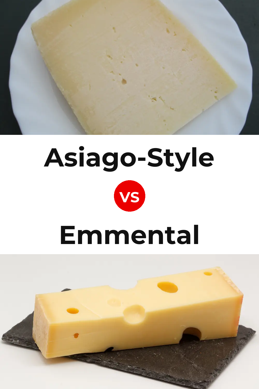 Asiago-Style Cheese vs Emmental Cheese Pinterest comparison
