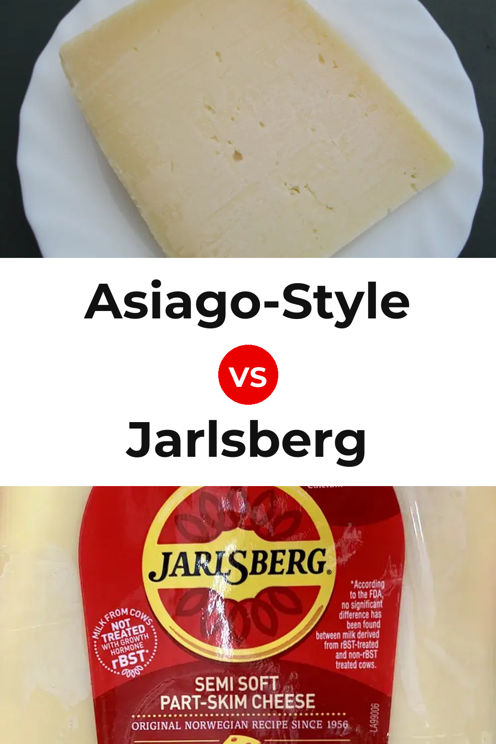 Asiago-Style Cheese vs Jarlsberg Cheese Pinterest comparison